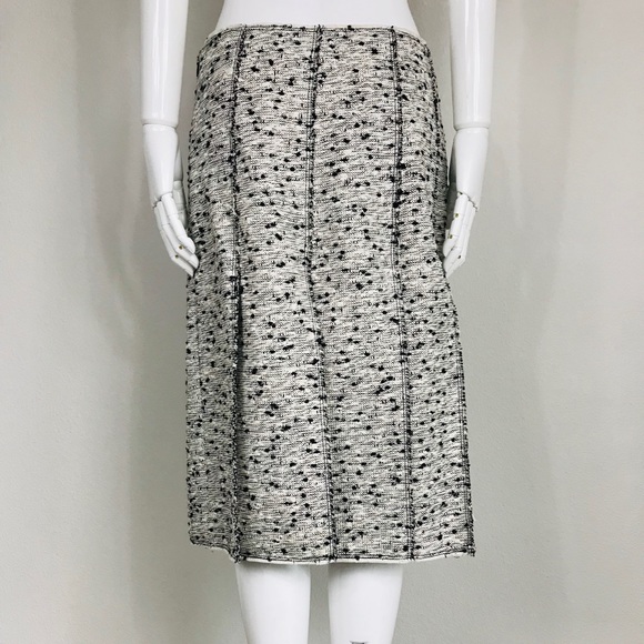 NINA RICCI tweed pleated panel skirt